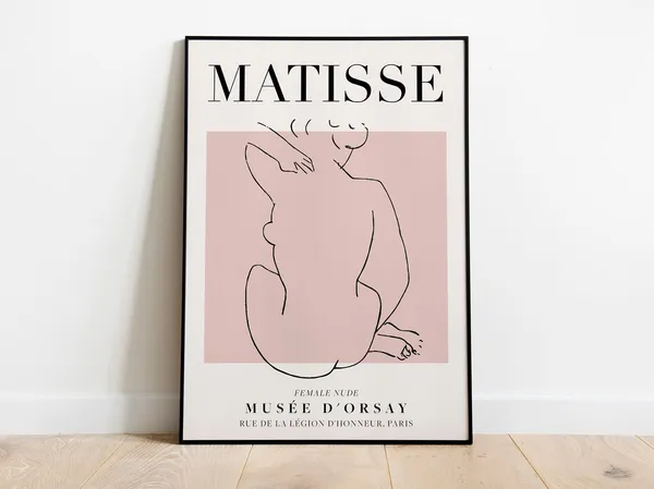 Matisse Female Nude Vintage Line Art Poster