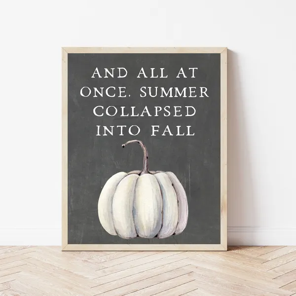 Farmhouse Halloween Sign, Autumn Pumpkin Art Print
