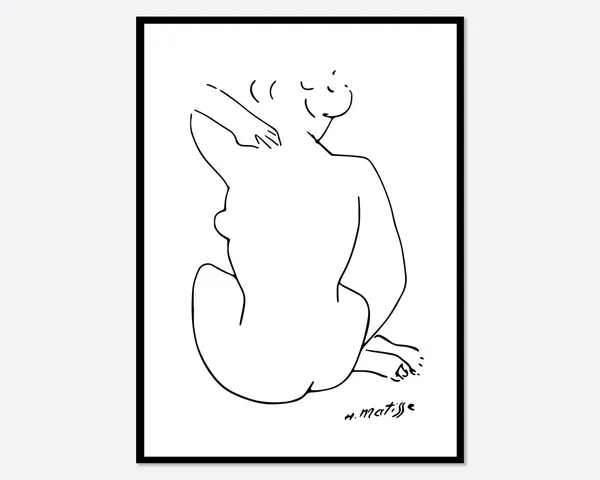 Henri Matisse One Line Body Figure, Vintage Art Print