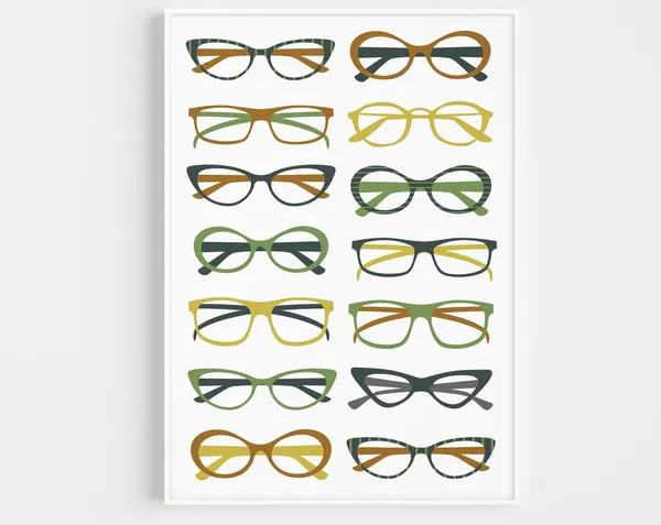 Glasses Fine Minimalist Fashion, Scandinavian Art Print