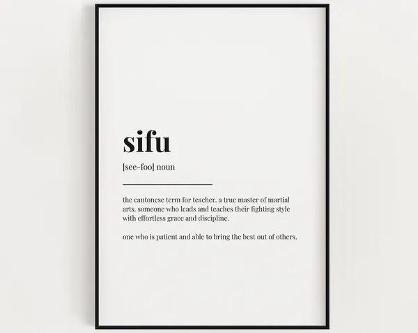 Sifu Definition Meaning Typography Wall Art Print