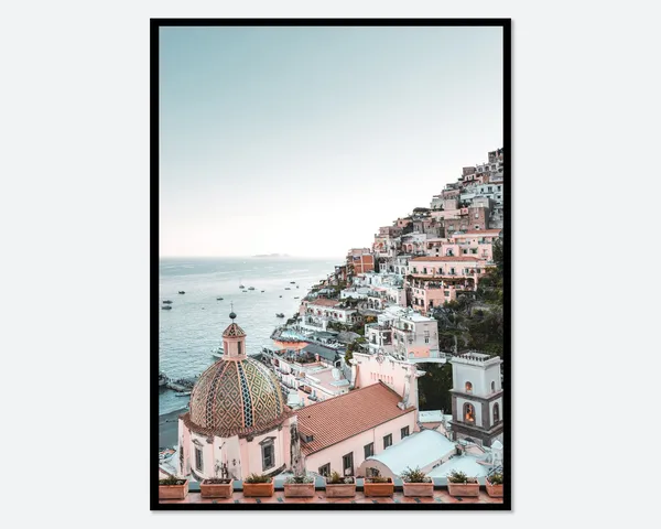 Amalfi Coast Line of Mediterranean Sea Art Print