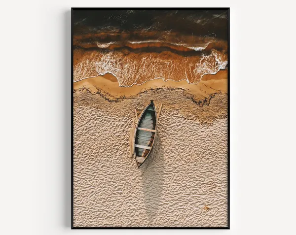 Beach Neutral Beige Art Print, Ocean Wall Decor