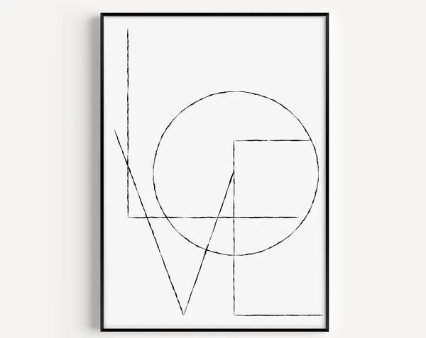 Love Print, Scandinavian Minimalist Wall Art
