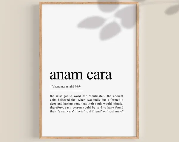 Anam Cara Gaeilge Definition Art Print, Irish Decor