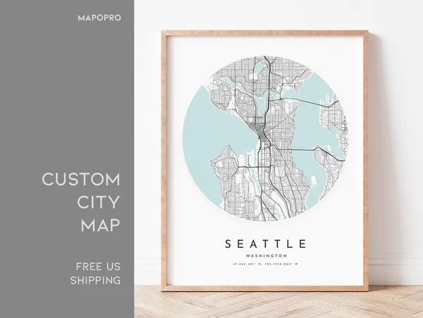 Personalized City Map Print, Custom Location Art