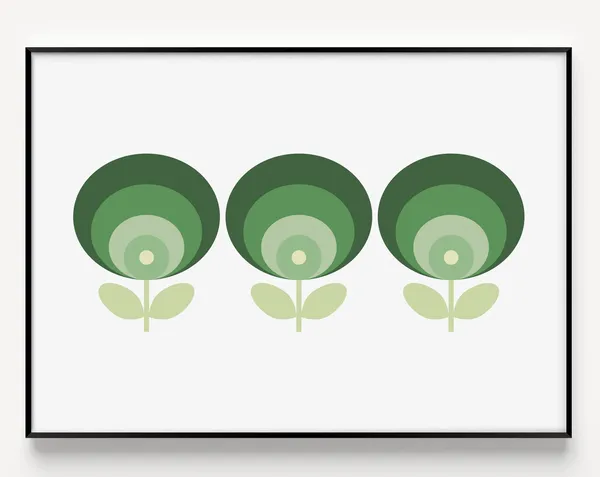 Flower Wall Art Print, Mid Century Minimalist