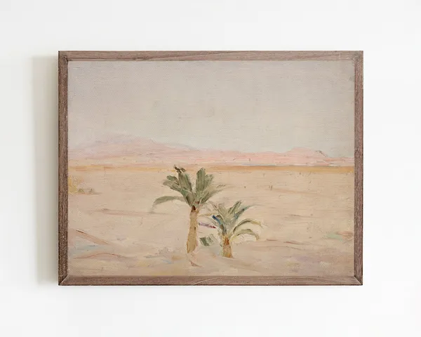 Palm Tree Vintage Desert Landscape Art Print
