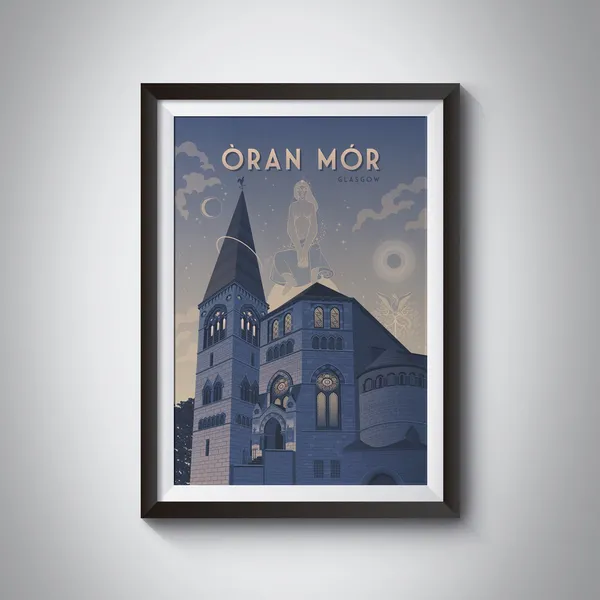 Oran Mor Glasgow Scotland Retro Travel Poster