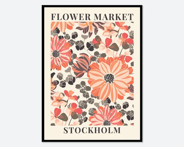 Stockholm Flower Market Botanical Art Print