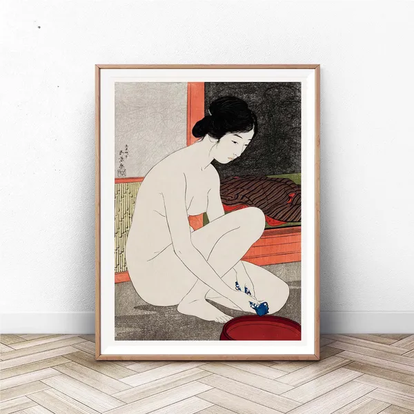 Yokugo No Onna by Goy Hashiguchi, Woodblock Art Print