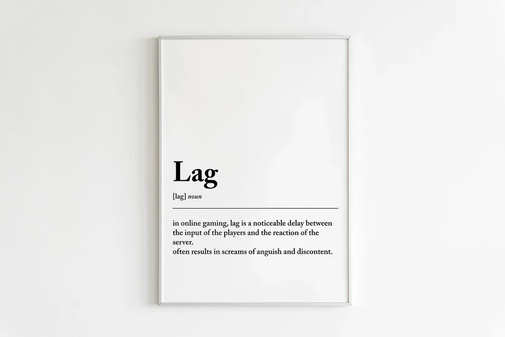 Lag Definition Gaming Print, Gamer Room Wall Art