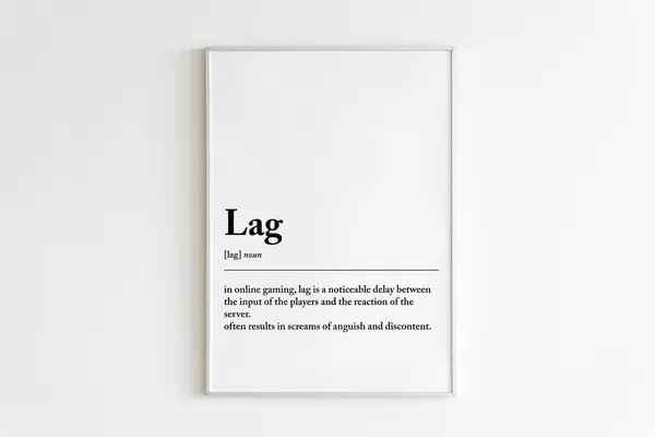 Lag Definition Gaming Print, Gamer Room Wall Art