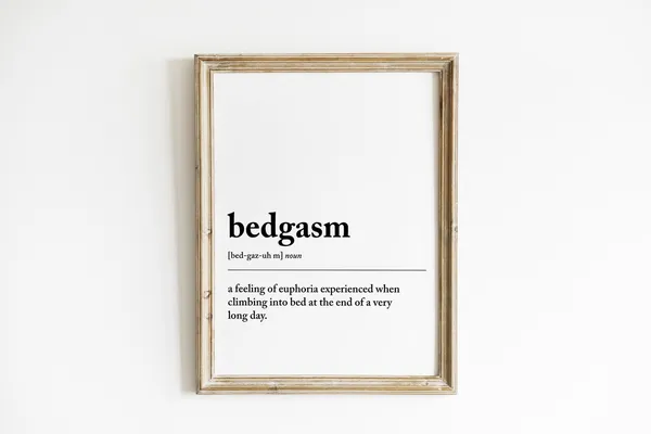 Bedgasm Definition Bedroom Decor, Poster Print