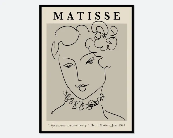 Matisse Woman Line Art Vintage Art Print