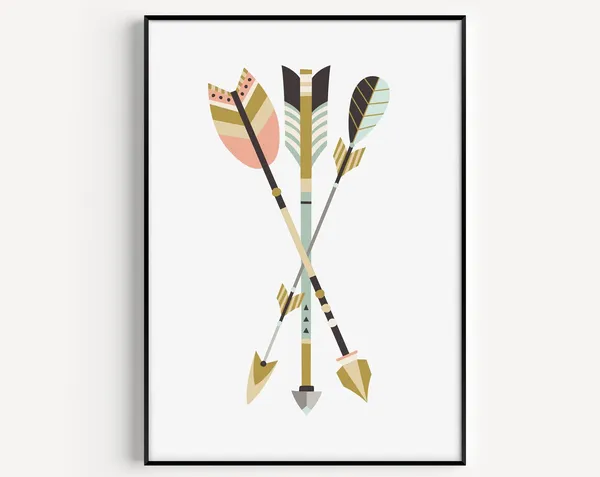 Tribal Minimalist Art Print, Scandinavian Modern