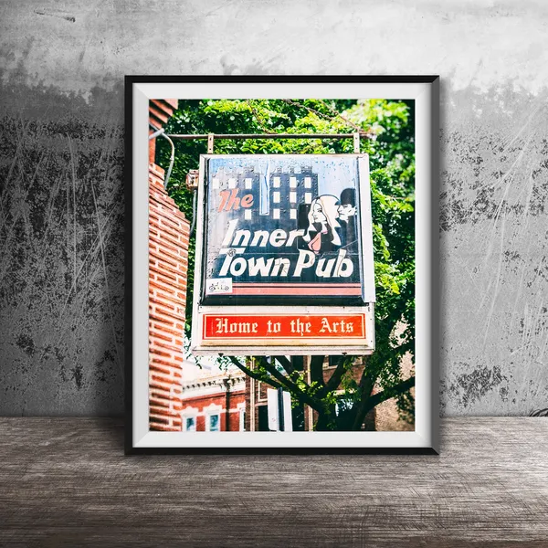 Innertown Pub Chicago Sign, Wicker Park Travel Poster