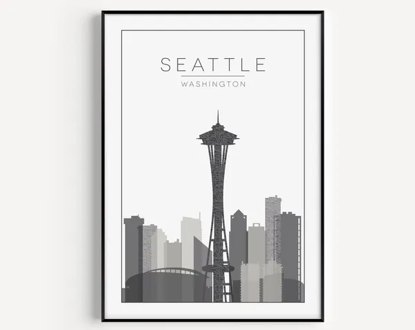 Seattle Minimalist Travel Poster