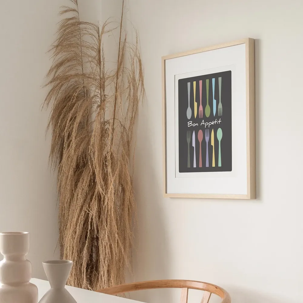 Bon Appetit Kitchen Art Print, Cutlery Print - Image 2