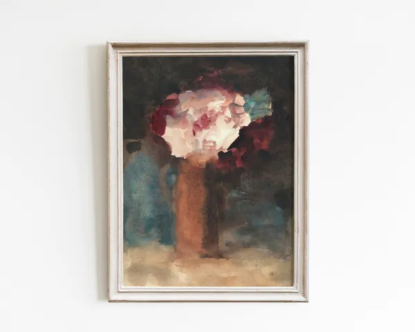 Vintage Botanical Rose Watercolor Still Life Art Print