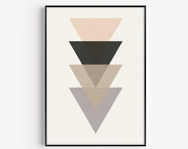 Geometric Triangle Print, Minimalist Nordic Art Print
