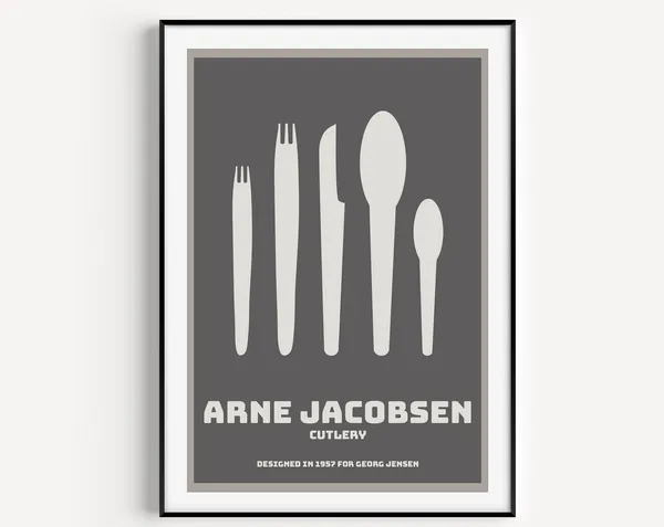 Arne Jacobsen Minimalist Cutlery Art Print
