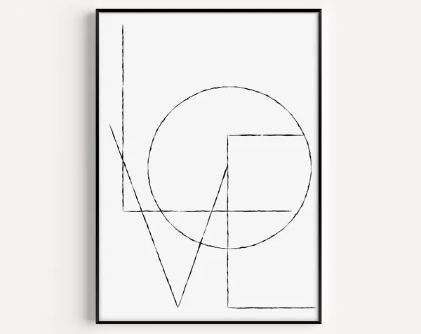 Black And White Scandinavian Minimalist Love Art Print