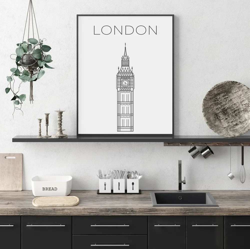 London Big Ben Travel Poster, London Wall Art Print - Image 4