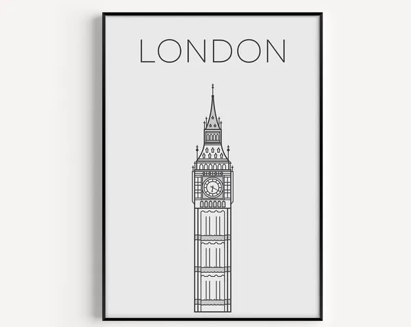London Big Ben Travel Poster, London Wall Art Print