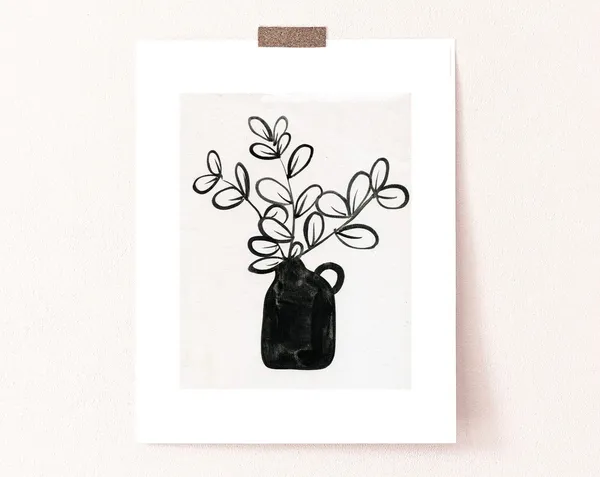 Floral Arrangement 5, Vintage Black and White Art Print