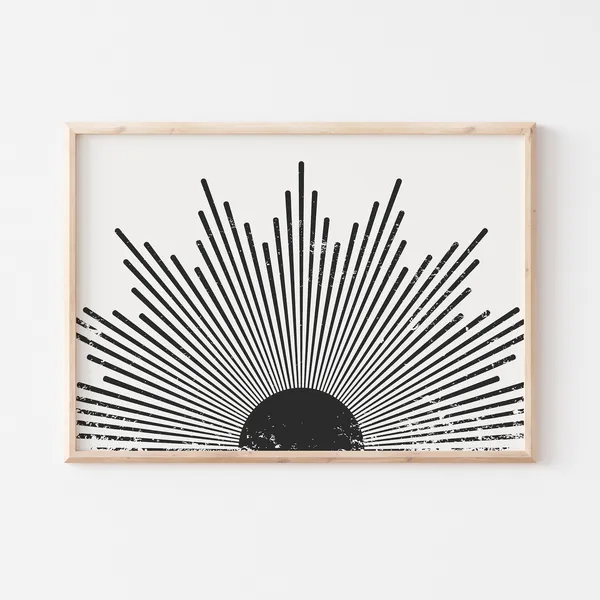 Sunburst Wall Decor, Mid-Century Modern Art Print