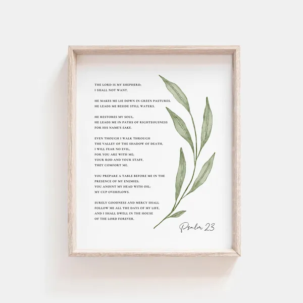 Psalm 23 The Lord Is My Shepherd Botanical Art Print