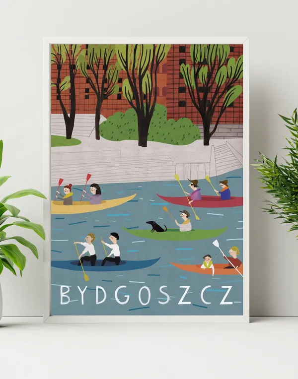 Bydgoszcz Poland Retro Travel Poster, Travel Poster