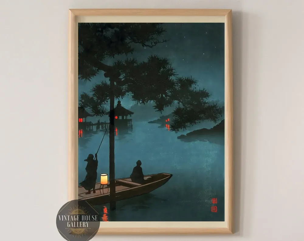 Lake Biwa Ukiyo-E Japanese Travel Poster