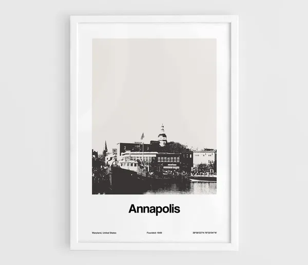Annapolis Maryland Minimalist City Dock Art Print