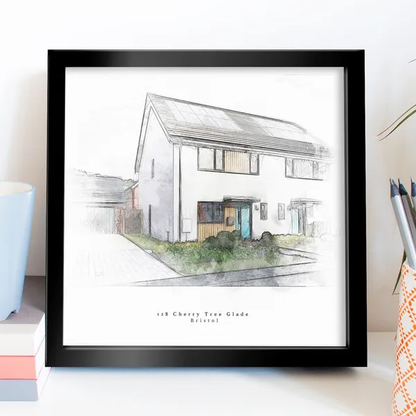 Bespoke House Portrait Sketch Art Print