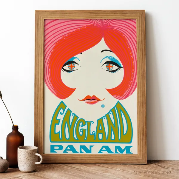 England Vintage Travel Poster, British Retro Print