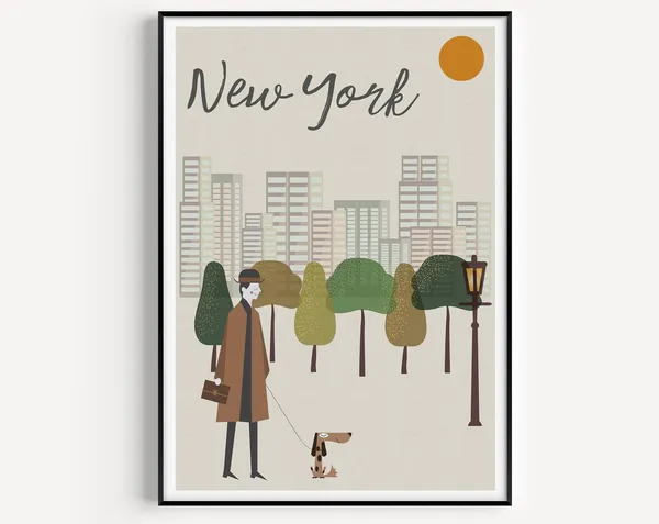 New York Travel Poster, Modern Art Print
