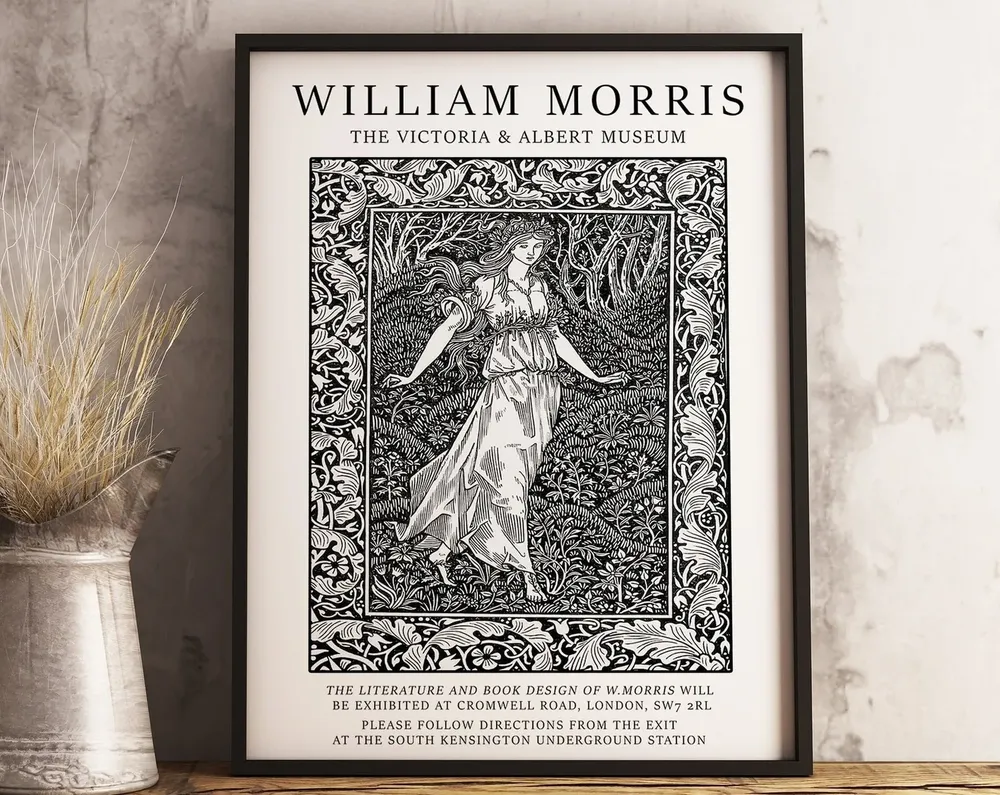 William Morris Floral Bird Art Print - Image 3