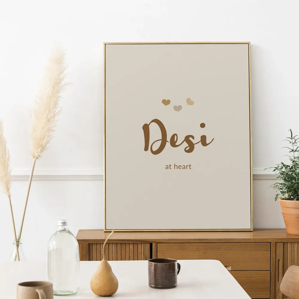 Desi At Heart Indian Typography Art Print, Modern Boho - Image 3