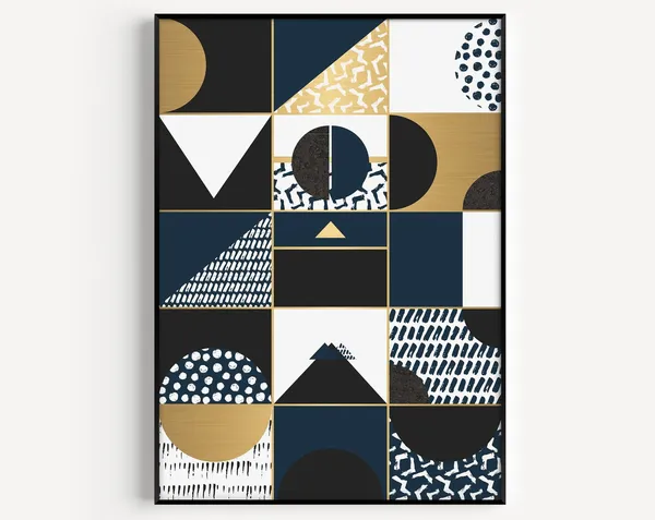 Scandi Minimalist Nordic Print, Blue Art Print
