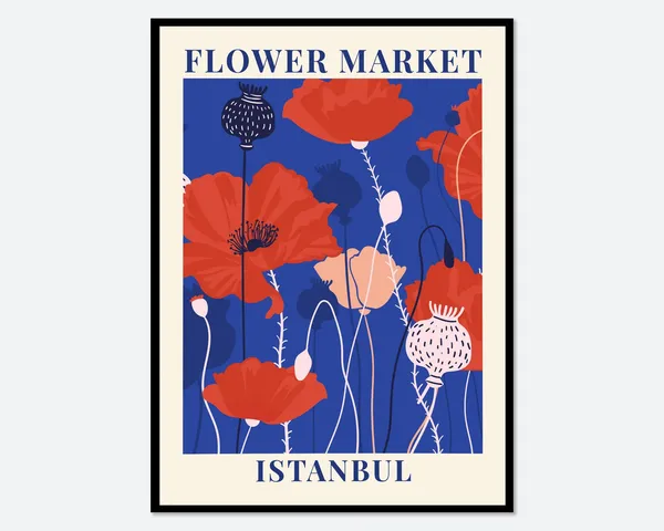 Istanbul Flower Market Botanical Art Print