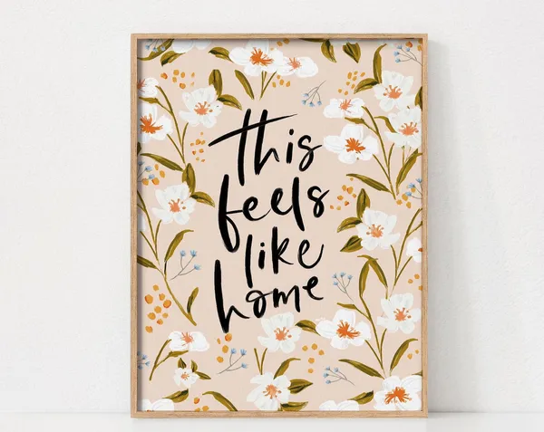 Spring Flower Wall Art, Boho Floral Quote Art Print