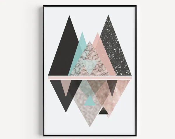 Geometric Mountain Print, Modern Scandinavian Art Print