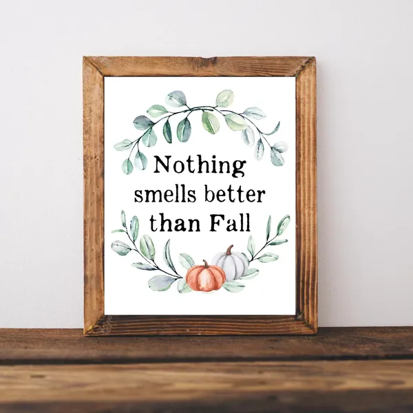 Fall Pumpkin Decor Art Print, Autumn Wall Art