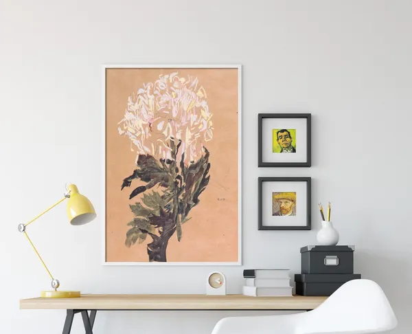 Egon Schiele White Chrysanthemum, 1910 Art Print