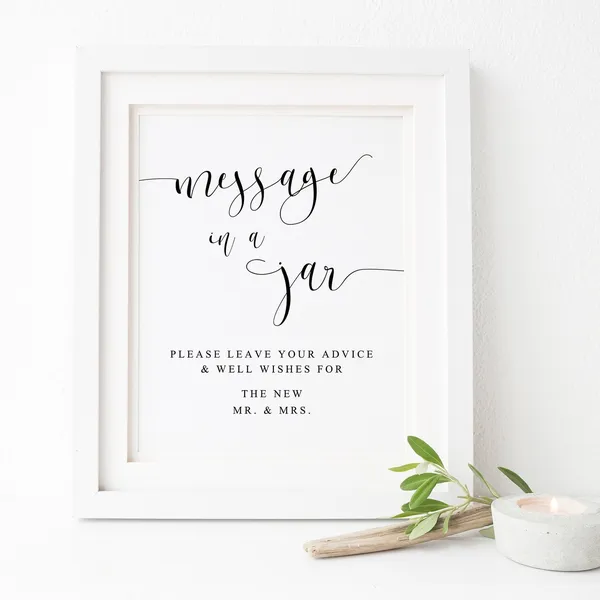 Message In A Jar Wedding Guestbook Sign Print