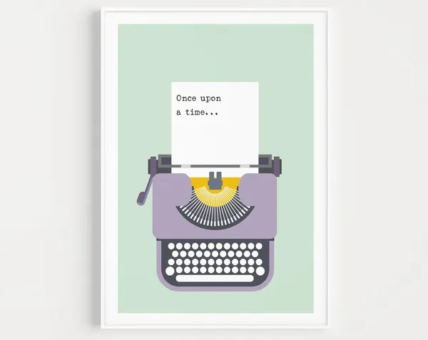 Pastel Typewriter Art Print, Pastel Wall Decor