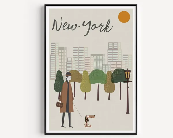 New York Travel Poster, City Wall Art Print for Decor