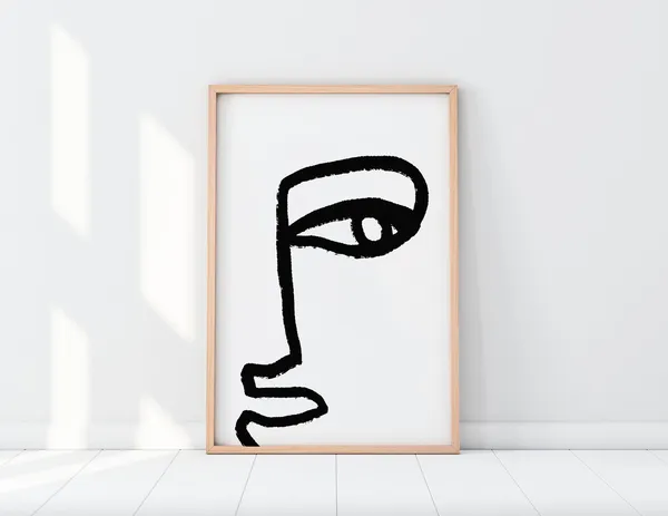 Abstract Line Art Woman Face Minimalist Art Print